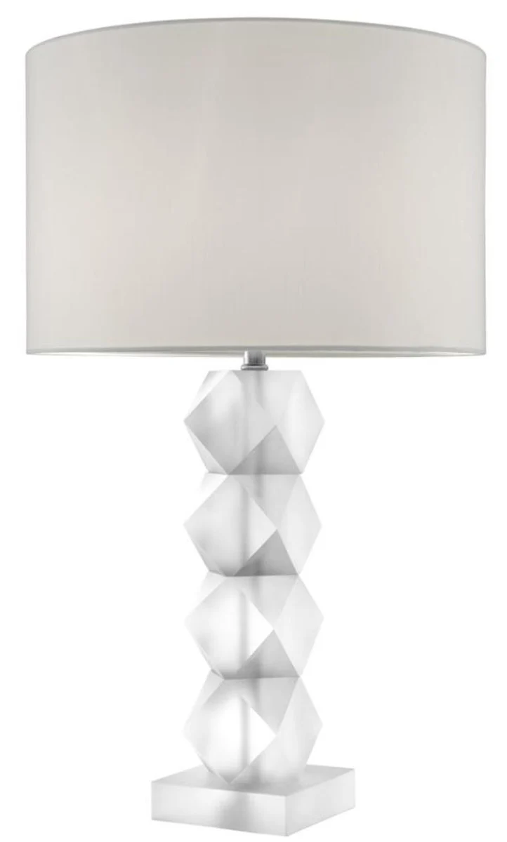 Casa Padrino Designer Milchglas Tischleuchte 16 x 48 x H. 84 cm - Hotel Restaurant Tischlampe