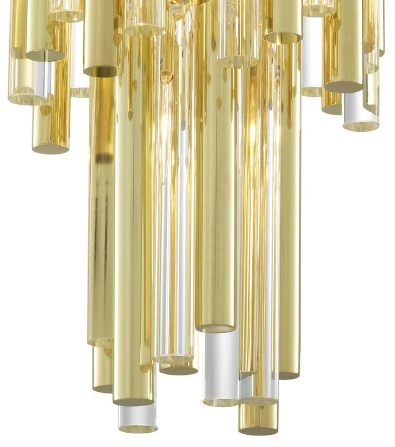 Casa Padrino Luxus Kronleuchter Gold Durchmesser 35 x H. 68 cm - Hotel Möbel