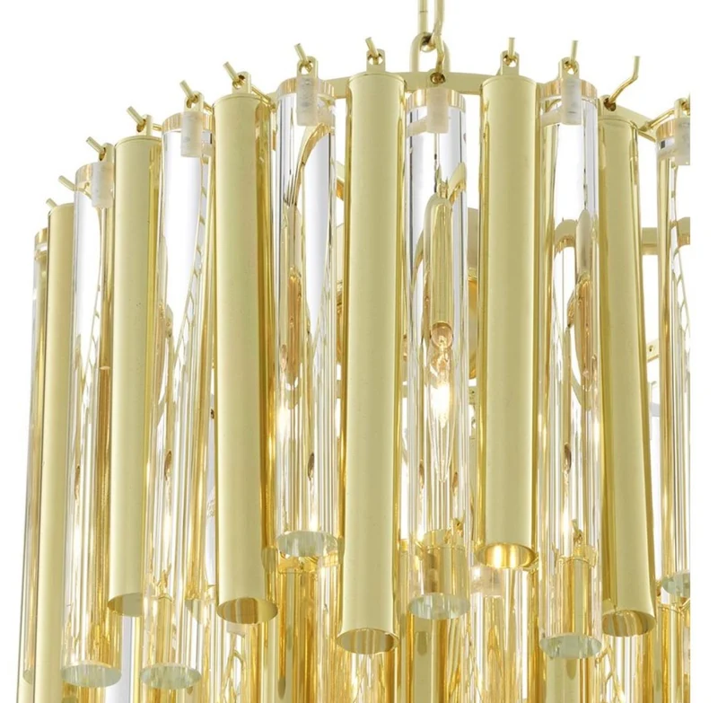 Casa Padrino Luxus Kronleuchter Gold Durchmesser 35 x H. 68 cm - Hotel Möbel
