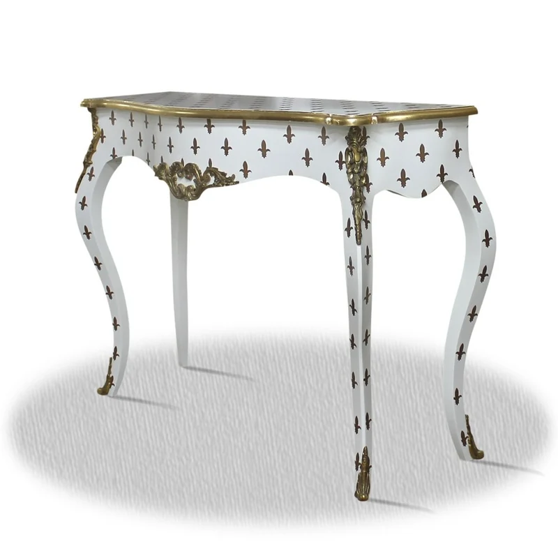 Casa Padrino Barock Konsole im Antik Stil in Weiß und Gold 100 x 40 x H. 85 cm - Luxuriöser Konsolentisch