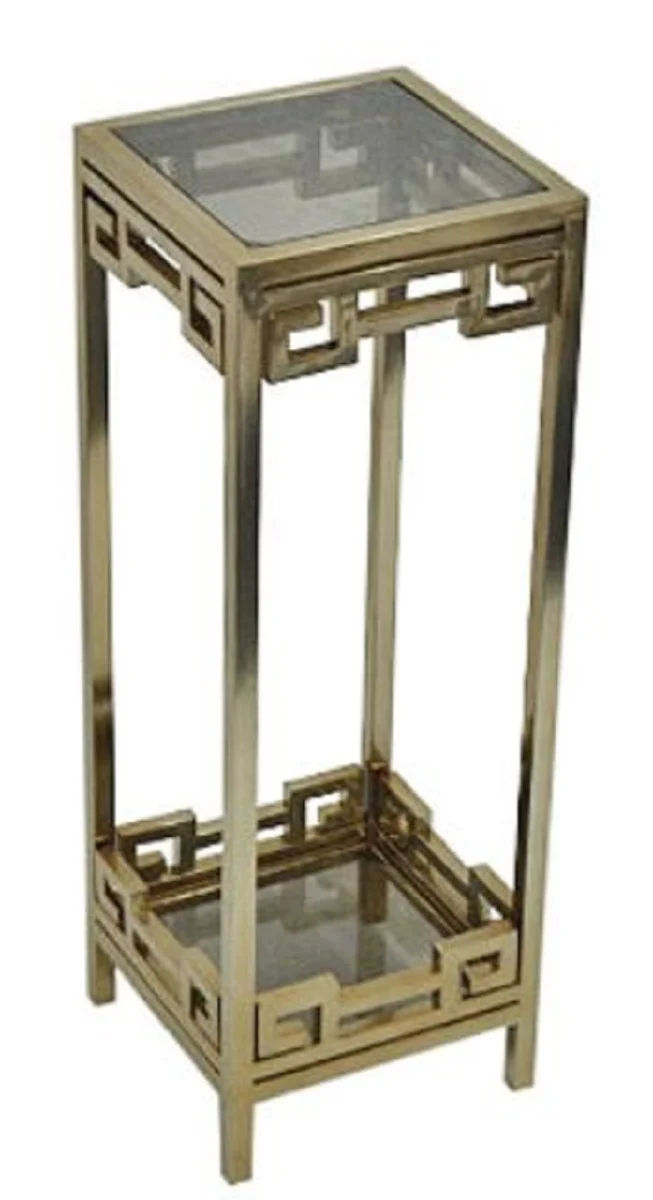 Casa Padrino Luxus Beistelltisch / Säule Antik Messingfarben 35 x 35 x H. 100 cm - Wohnzimmermöbel