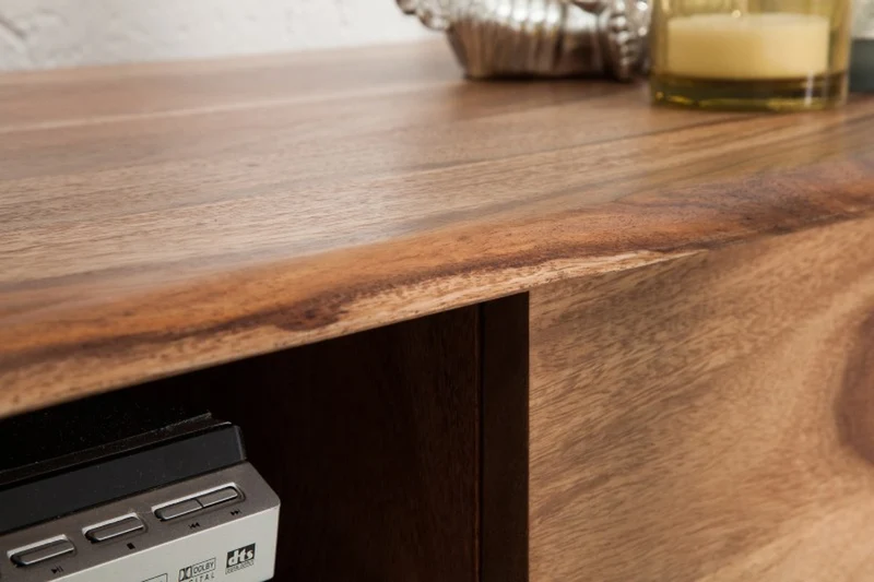 Casa Padrino Designer Fernsehschrank Natur B.160cm x H.50cm x T.45cm - Sideboard - Kommode - Handgefertigt Massivholz!