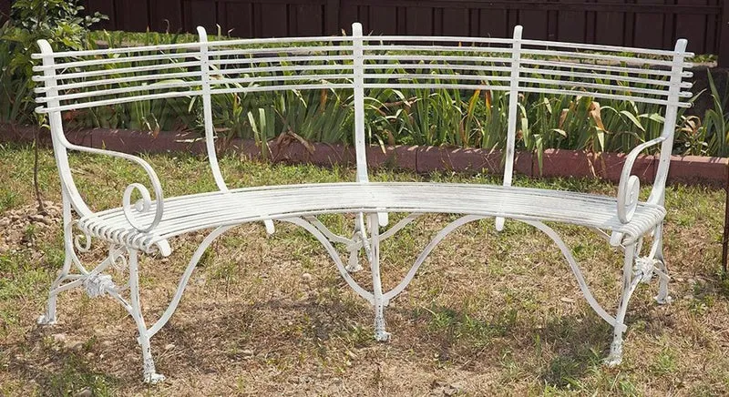 Casa Padrino Schmiedeeisen Gartenbank mit Krallenfüßen 1,9 x 0,48 x H. 0,9m - Vintage Nostalgie