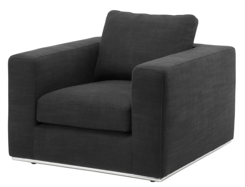 Casa Padrino Luxus Sessel Schwarz 94 x 100 x H. 76 cm - Hotel Sessel Möbel