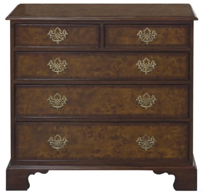 Casa Padrino Luxus Jugendstil Kommode mit 5 Schubladen Braun / Dunkelbraun 92 x 52 x H. 86 cm - Luxus Qualität