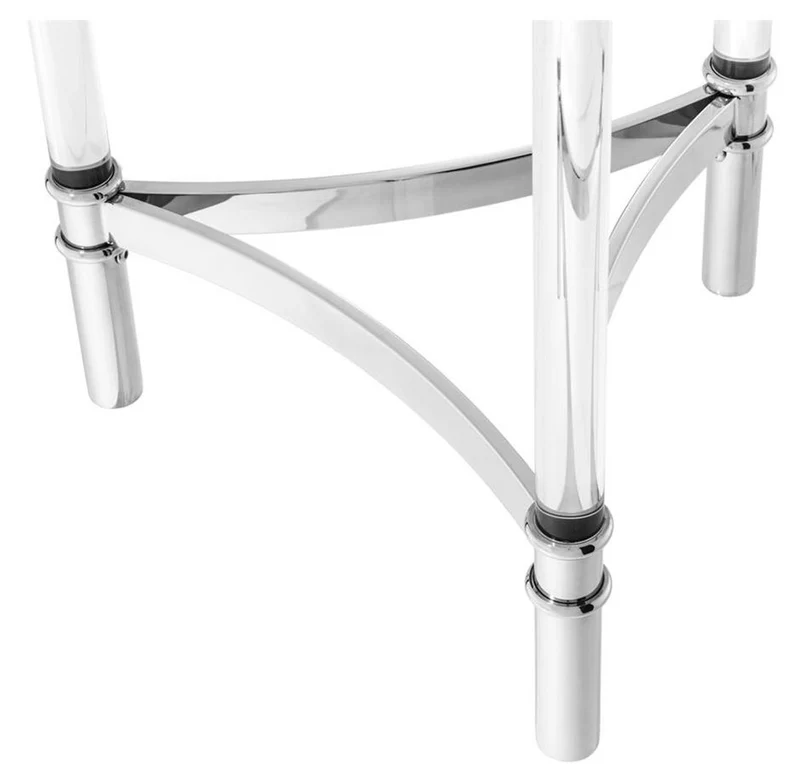 Casa Padrino Designer Beistelltisch Silber 41 x H. 90,5 cm - Luxus Beistelltisch