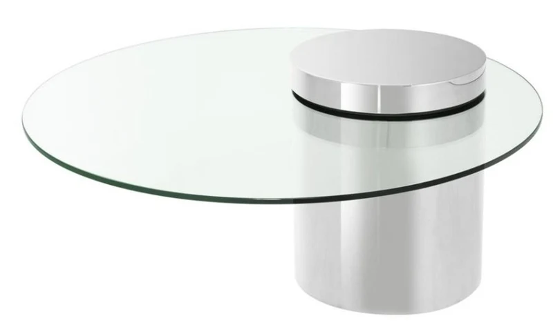 Casa Padrino Designer Couchtisch Silber 90 x H. 43 cm - Luxus Kollektion