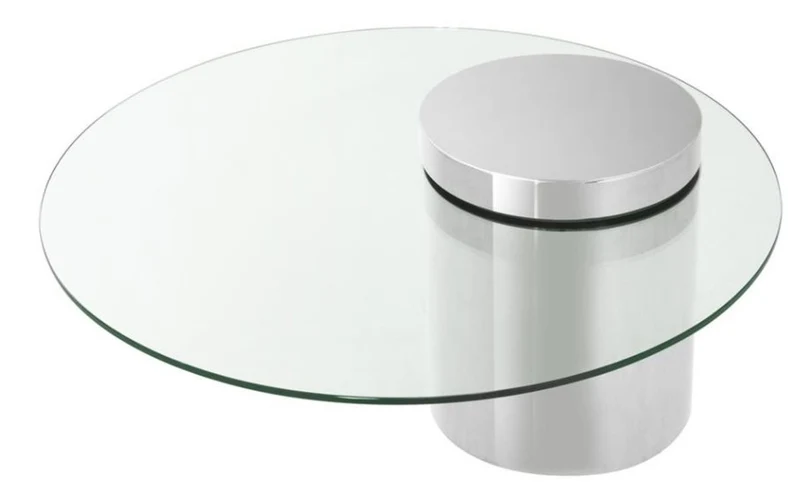 Casa Padrino Designer Couchtisch Silber 90 x H. 43 cm - Luxus Kollektion
