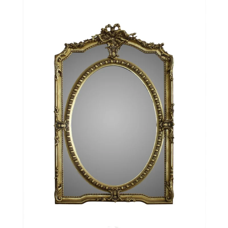 Casa Padrino Luxus Wandspiegel Gold 80 x H. 125 cm - Barock Spiegel aus Massivholz und Polyresin