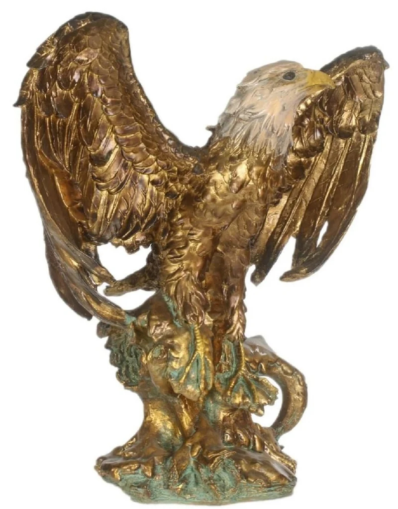 Casa Padrino Barock Adler Büste Gold / Mehrfarbig 55 x 30 x H. 60 cm - Skulptur - Dekofigur im Barockstil