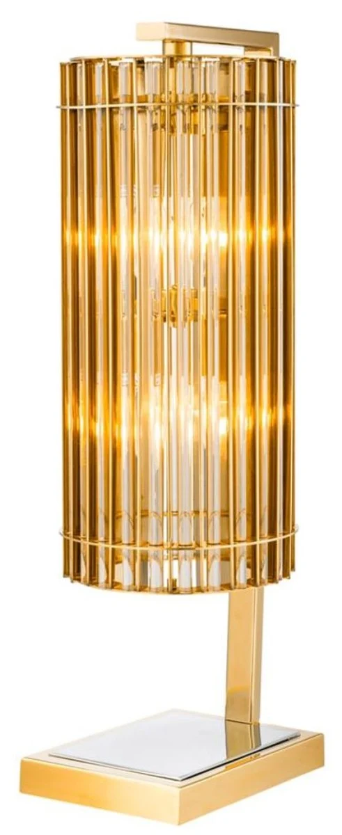 Casa Padrino Luxus Tischleuchte Gold 23 x 16,5 x H. 66 cm - Limited Edition