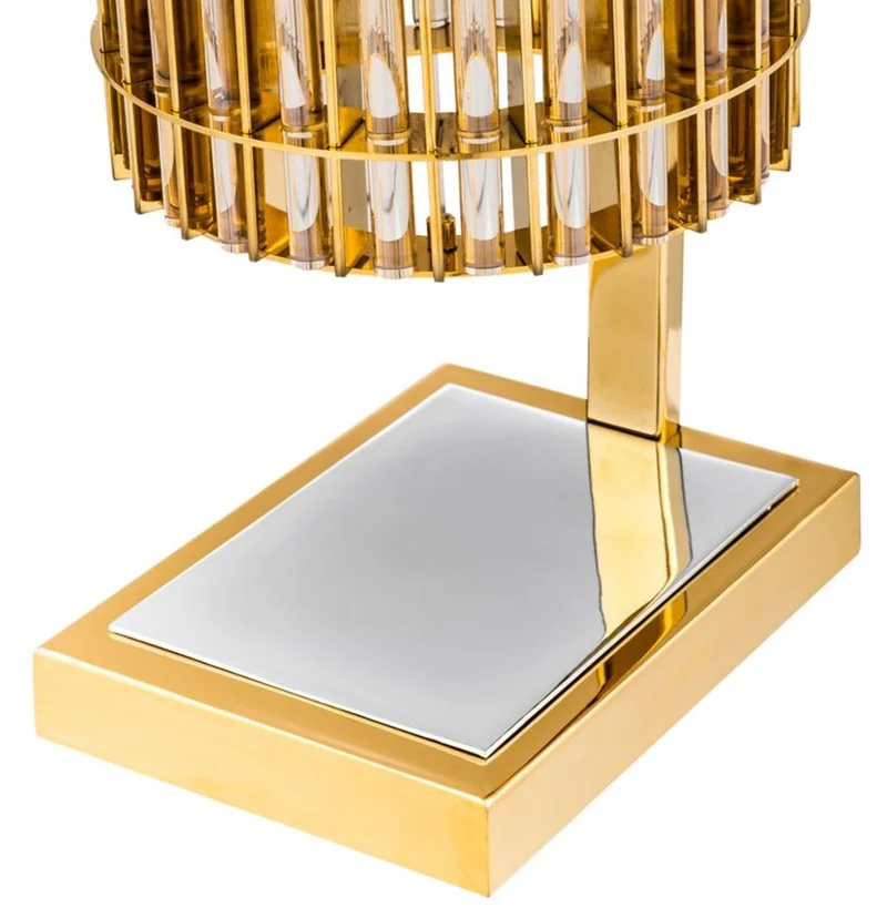 Casa Padrino Luxus Tischleuchte Gold 23 x 16,5 x H. 66 cm - Limited Edition