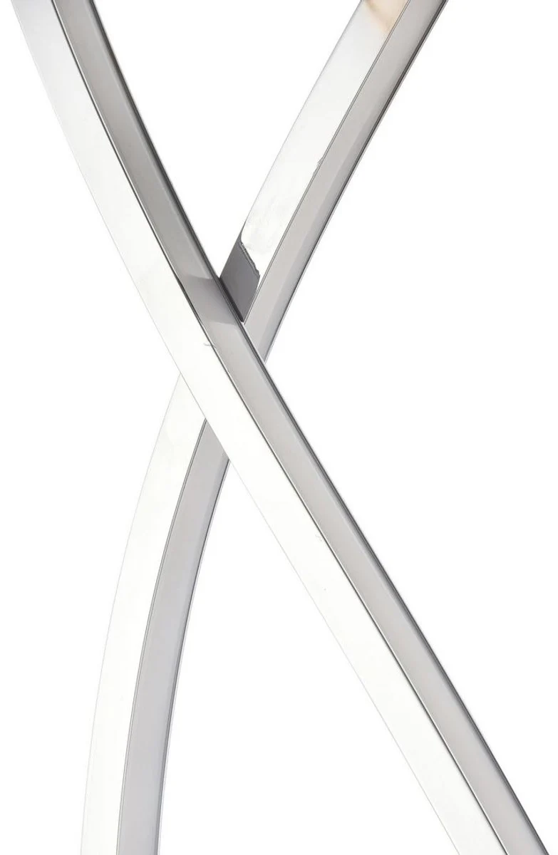 Casa Padrino Luxus LED-Stehleuchte Silber Ø 25 x H. 145 cm - Moderne Designermöbel für Wohnzimmer