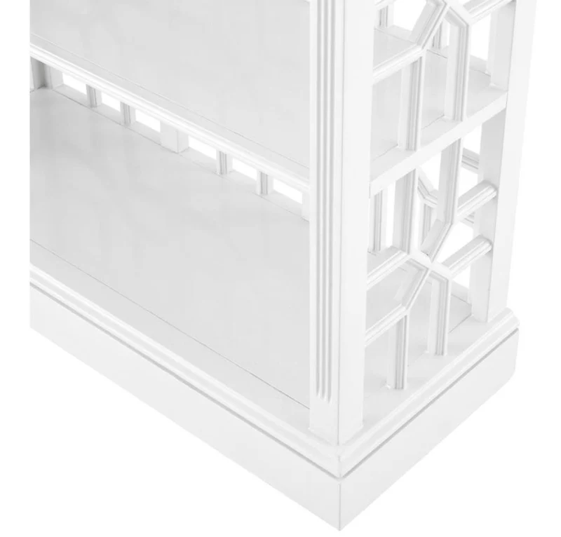 Casa Padrino Designer Mahagoni Regalschrank Piano Weiß - Luxus Qualität