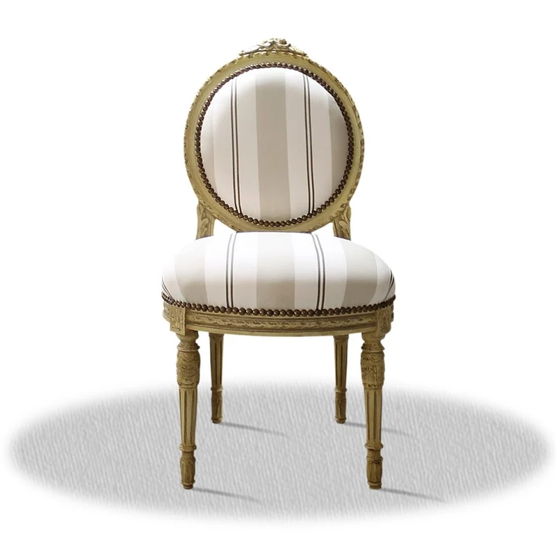 Casa Padrino Barock Salonstuhl Creme 50 x 50 x H. 100 cm - Antik Möbel