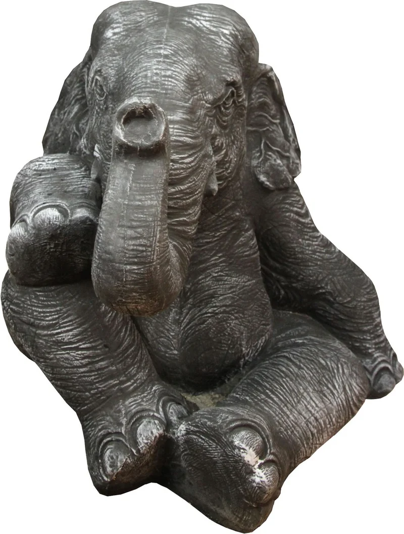 Casa Padrino Luxus Skulptur Elefant Dunkelgrau 55 x 53 x H. 53 cm - Limited Edition