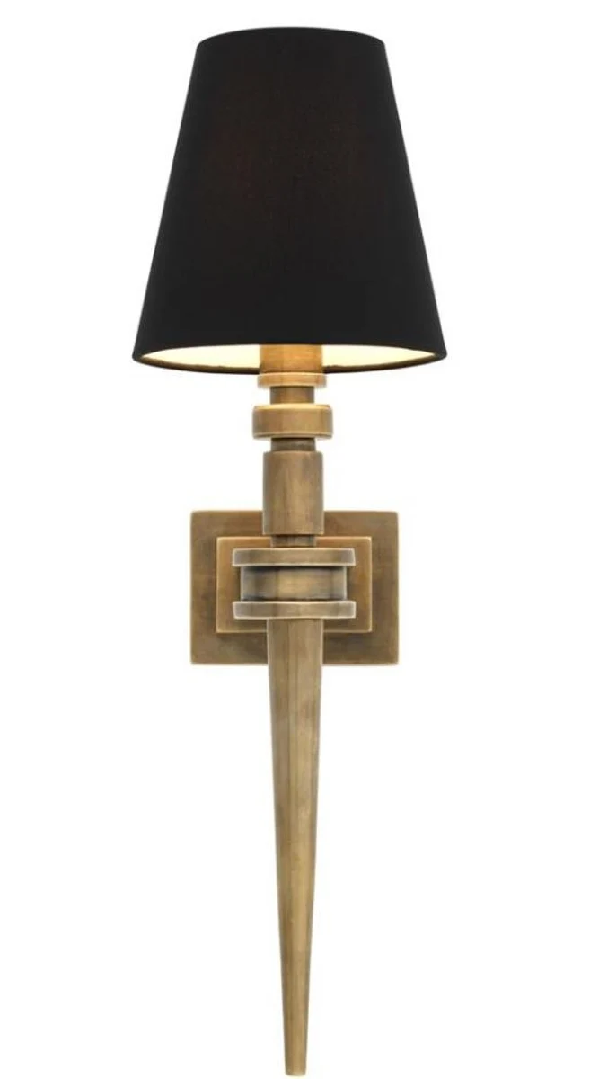 Casa Padrino Designer Messing Wandleuchte 15 x 23,5 x H. 50 cm - Luxus Wandlampe