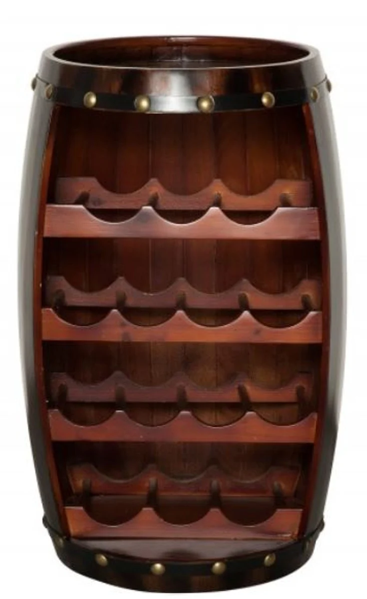 Casa Padrino Bar Weinschrank Bartisch aus Tanne Massivholz Coffee für 14 Flaschen - Weinfaß Faßschrank 40 x 64 x 38 cm