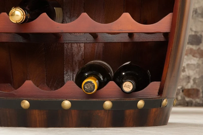 Casa Padrino Bar Weinschrank Bartisch aus Tanne Massivholz Coffee für 14 Flaschen - Weinfaß Faßschrank 40 x 64 x 38 cm