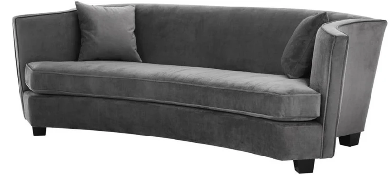 Casa Padrino Luxus Sofa Grau 226 x 110 x H. 74 cm - Luxus Wonzimmer Möbel