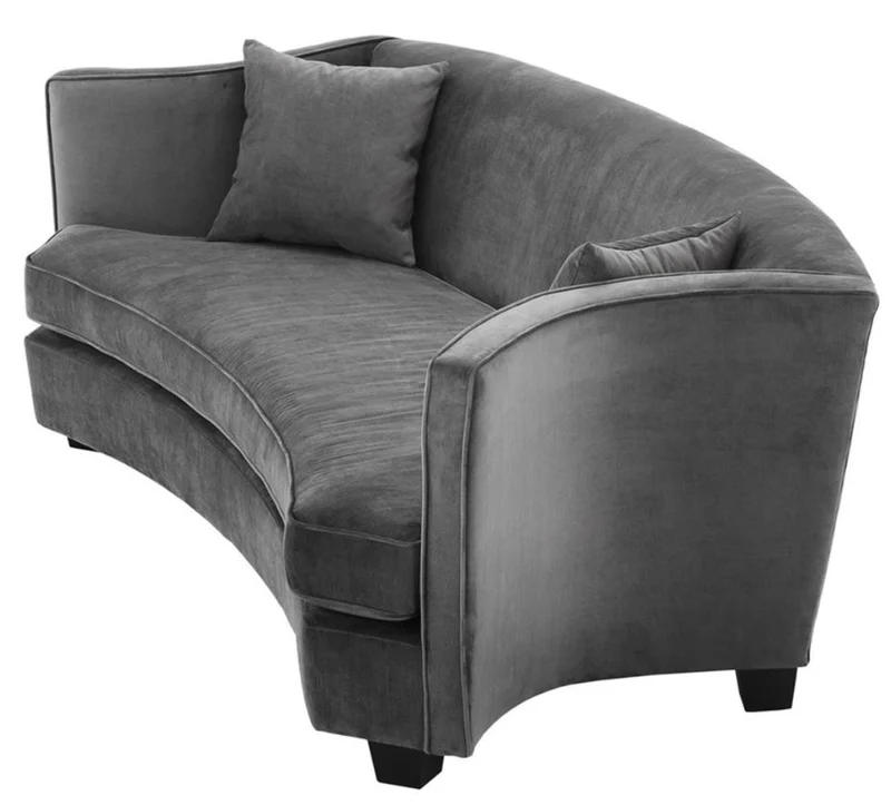 Casa Padrino Luxus Sofa Grau 226 x 110 x H. 74 cm - Luxus Wonzimmer Möbel