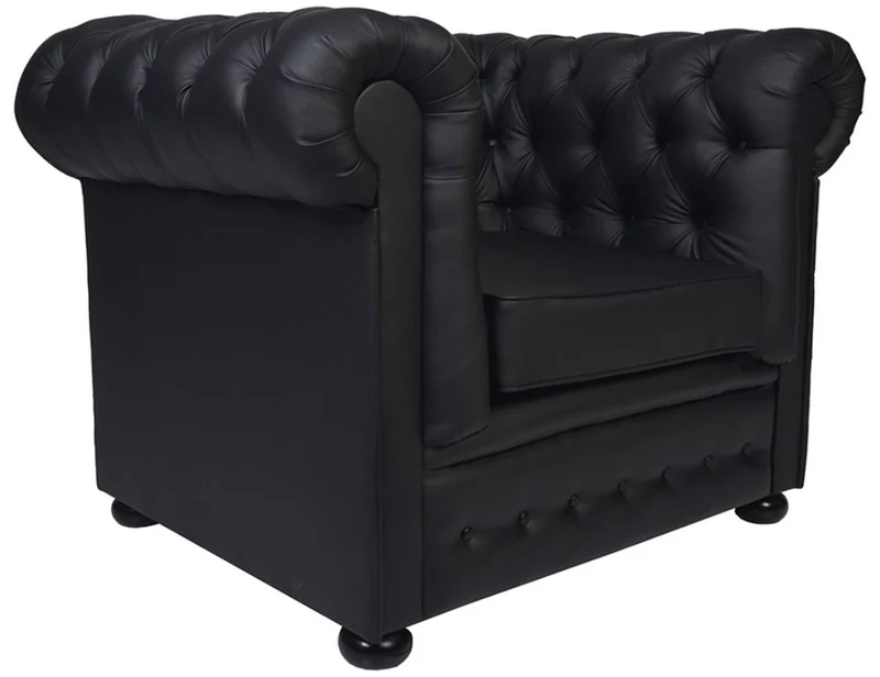 Casa Padrino Luxus Echtleder Sessel 115 x 93 x H. 84 cm - Verschiedene Farben - Chesterfield Möbel