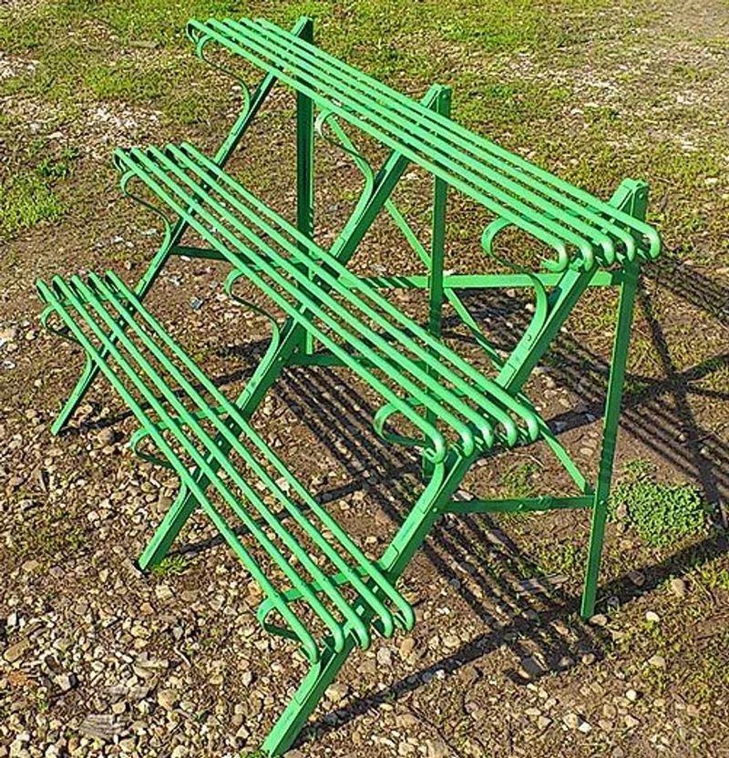 Casa Padrino Blumenständer aus Schmiedeeisen mit 3 Etagen - verschiedene Farben - 120 cm x 45 cm x H70 cm - Luxus Gartenmöbel