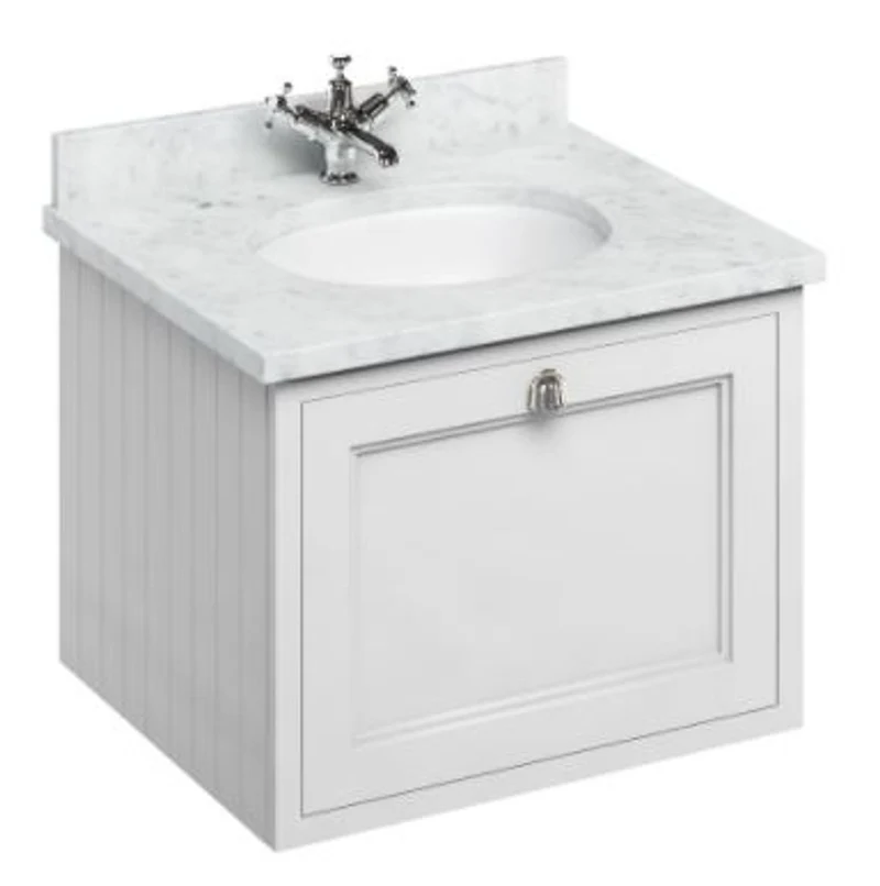 Casa Padrino Luxus Hänge-Waschschrank / Waschtisch mit Marmorplatte und Schublade - Luxus Kollektion