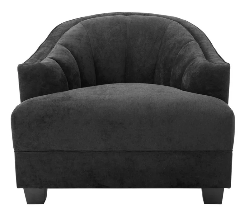 Casa Padrino Wohnzimmer Sessel in schwarz 93 x 90 x H. 75 cm - Luxus Möbel