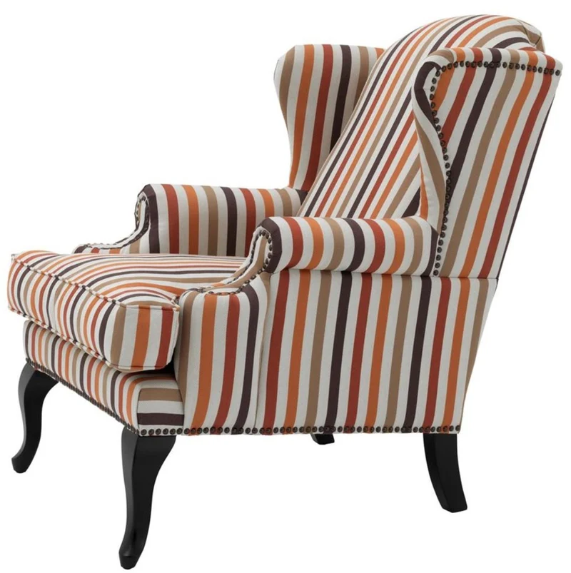 Casa Padrino Sessel mehrfarbig mit schwarzen Beinen 81 x 104 x H. 104 cm - Luxus Kollektion
