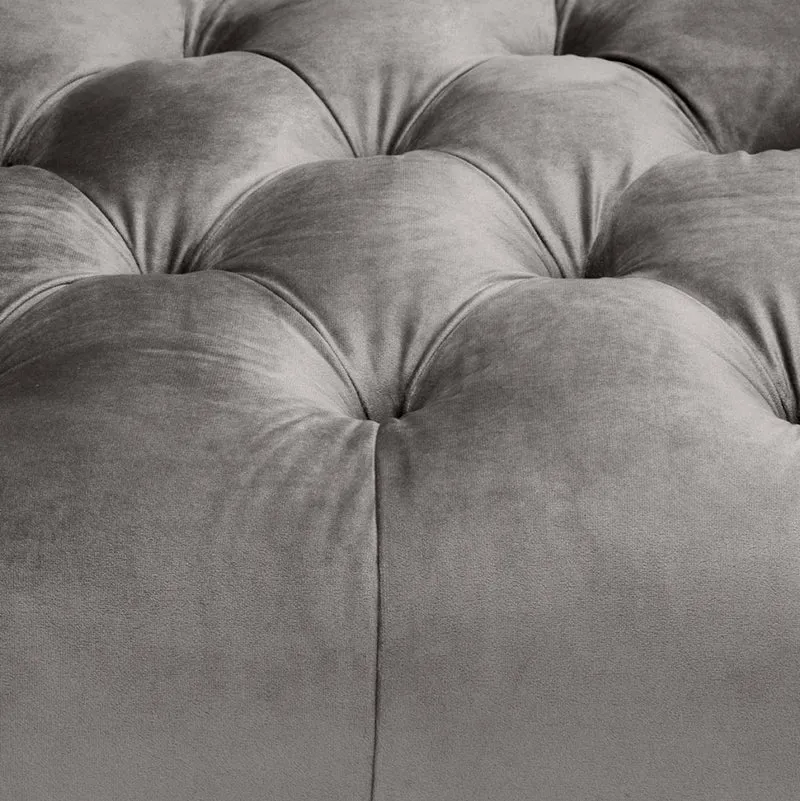 Casa Padrino Luxus Wohnzimmer Sessel Grau / Schwarz / Messingfarben 93 x 85 x H. 79 cm - Chesterfield Möbel