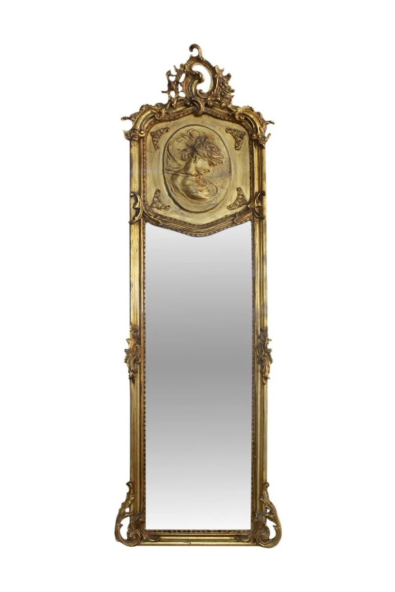 Casa Padrino Antikstil Wandspiegel im Barockstil Gold 55 x H. 160 cm