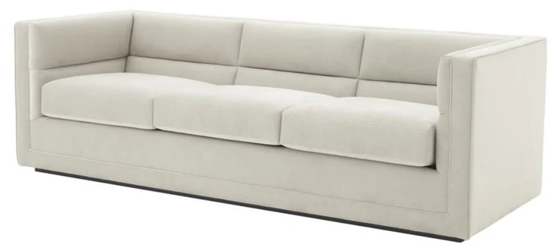 Casa Padrino Luxus 3er Sofa Hellgrau 231 x 86 x H. 73,5 cm - Luxus Wohnzimmer Sofa