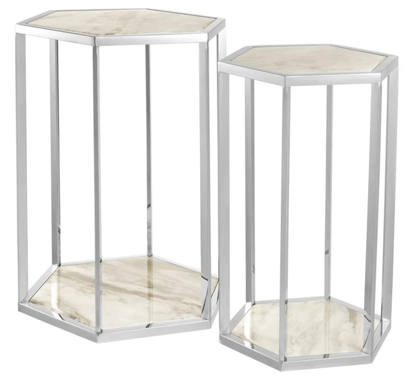 Casa Padrino Luxus Beistelltisch 2er Set - Designer Möbel