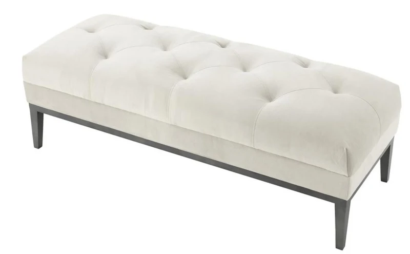 Casa Padrino Designer Sitzbank Hellgrau 130 x 50 x H. 46 cm - Luxus Kollektion