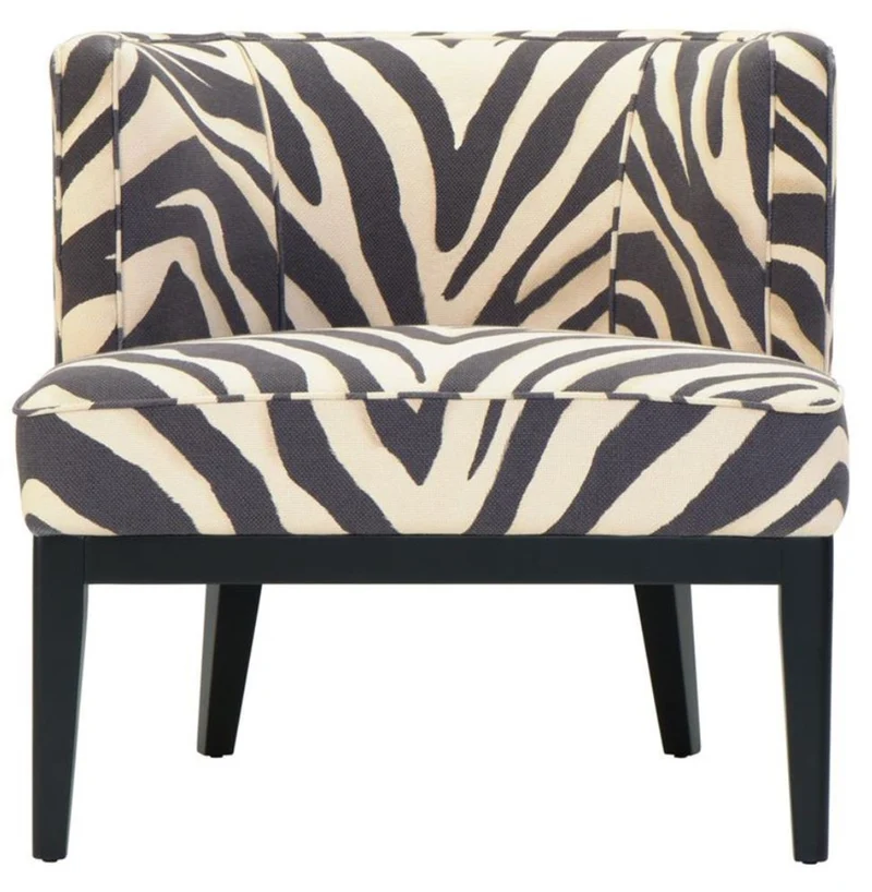 Casa Padrino Sessel im Zebra Design 78 x 74 x H. 77 cm - Luxus Wohnzimmer Sessel