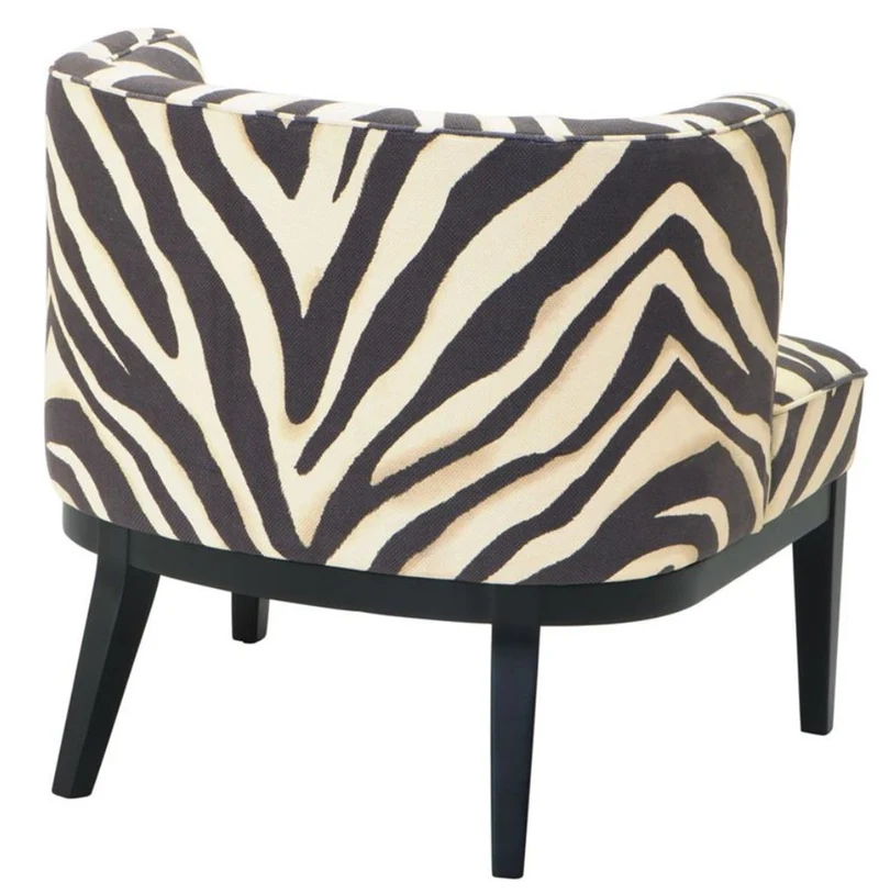 Casa Padrino Sessel im Zebra Design 78 x 74 x H. 77 cm - Luxus Wohnzimmer Sessel