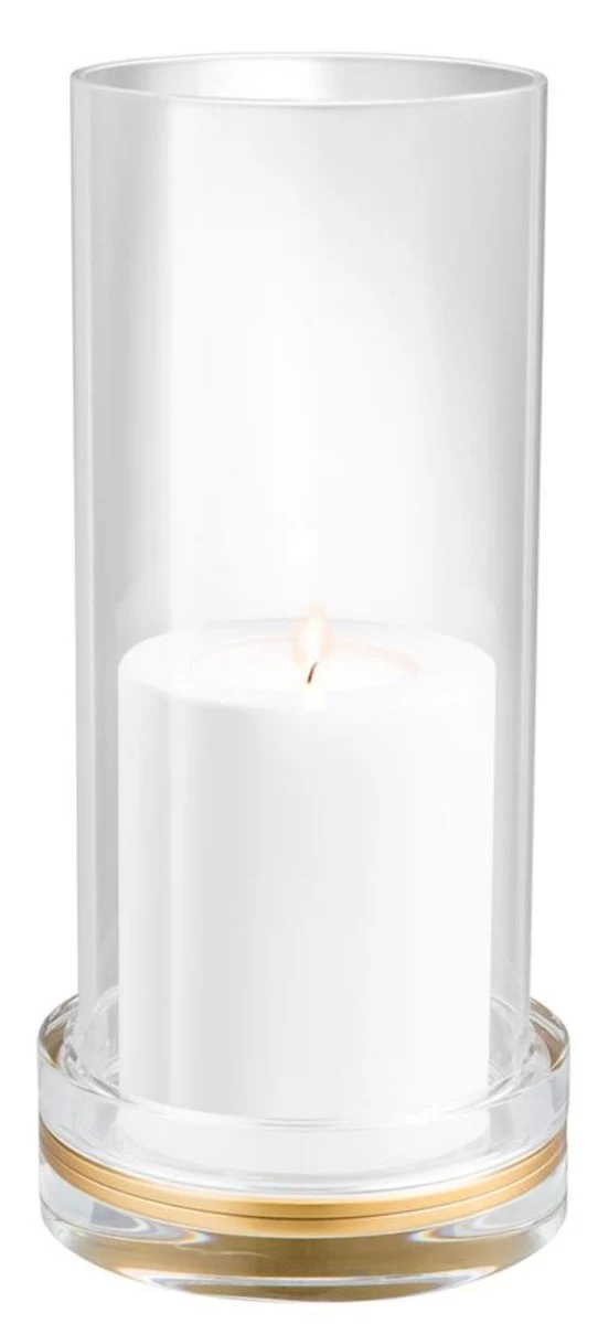 Casa Padrino Luxus Kristallglas Kerzenleuchter 14 x H. 30 cm - Designer Wohnzimmer Accessoires