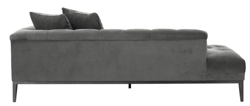 Casa Padrino Luxus Sofa Dunkelgrau Rechtsseitig 220 x 96 x H. 66 cm - Hotel Möbel