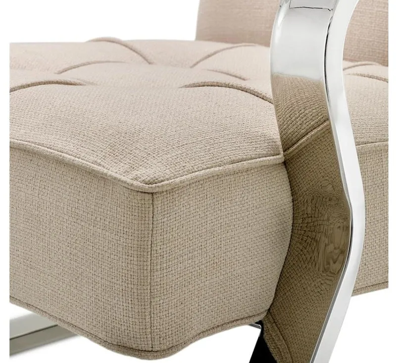 Casa Padrino Luxus Sessel Naturfarbig 72 x 80 x H. 64 cm - Designer Möbel