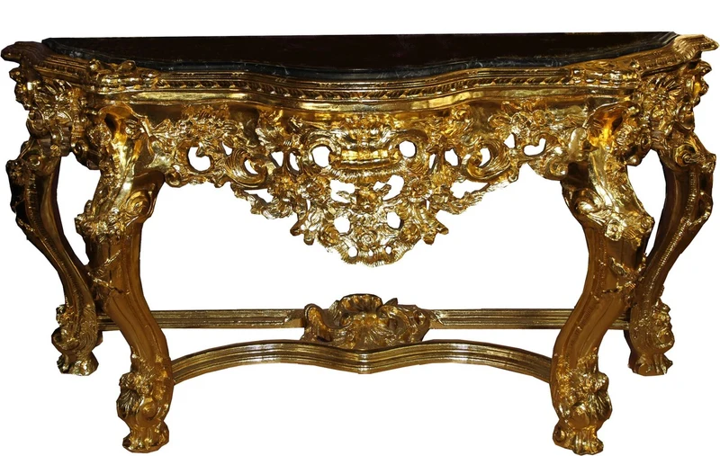 Casa Padrino Luxus Barock Spiegelkonsole mit Marmorplatte Gold 175 x H265 cm - Hotel Möbel - Limited Edition