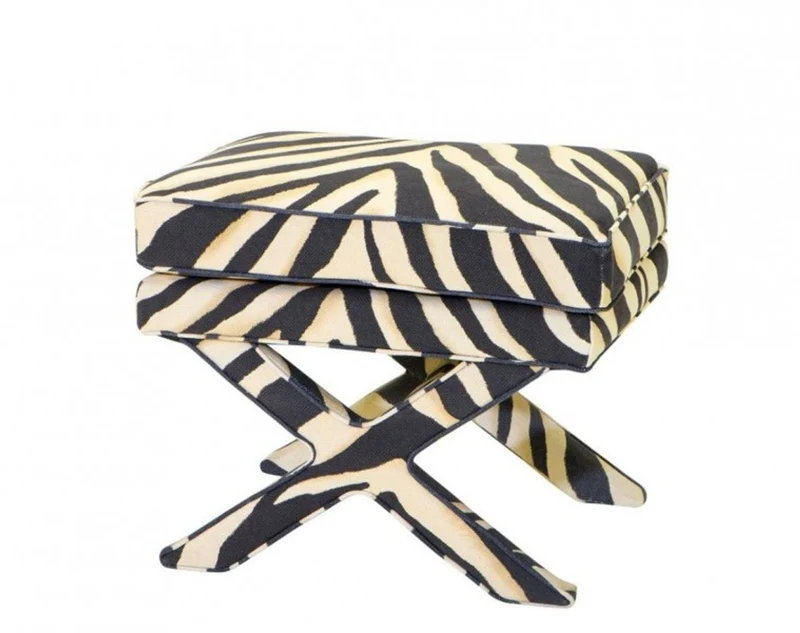 Casa Padrino Luxus Sitz Hocker Zebra 62 x 46 x H. 50 cm - Luxus Hocker