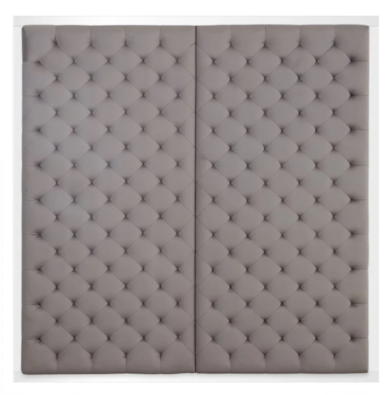 Casa Padrino Designer Bett-Kopfteil Silber-Grau 180 x H. 180 cm - Luxus Qualität