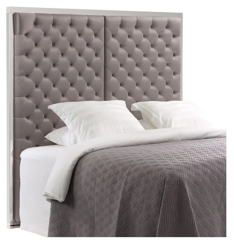 Casa Padrino Designer Bett-Kopfteil Silber-Grau 180 x H. 180 cm - Luxus Qualität