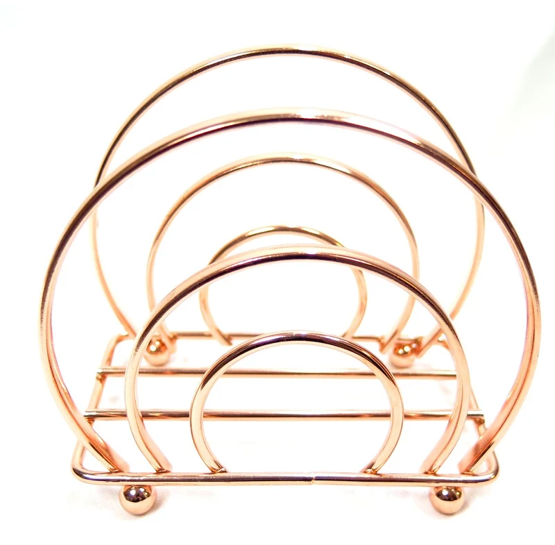 Casa Padrino Briefumschlag Ständer Rosegoldfarben 12 x 6.5 cm x H10.5cm - Brief Umschlag Halter - Büro Accessoires