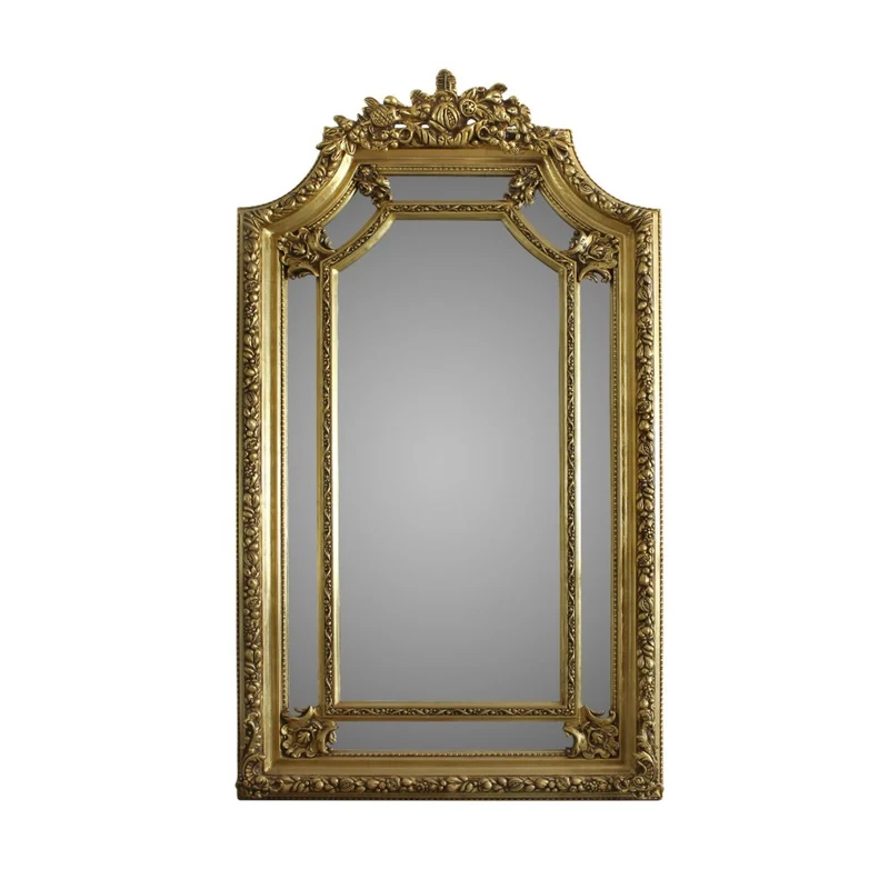 Casa Padrino Luxus Wandspiegel 115 x H. 215 cm im Barockstil, Gold, Massivholz und Polyresin