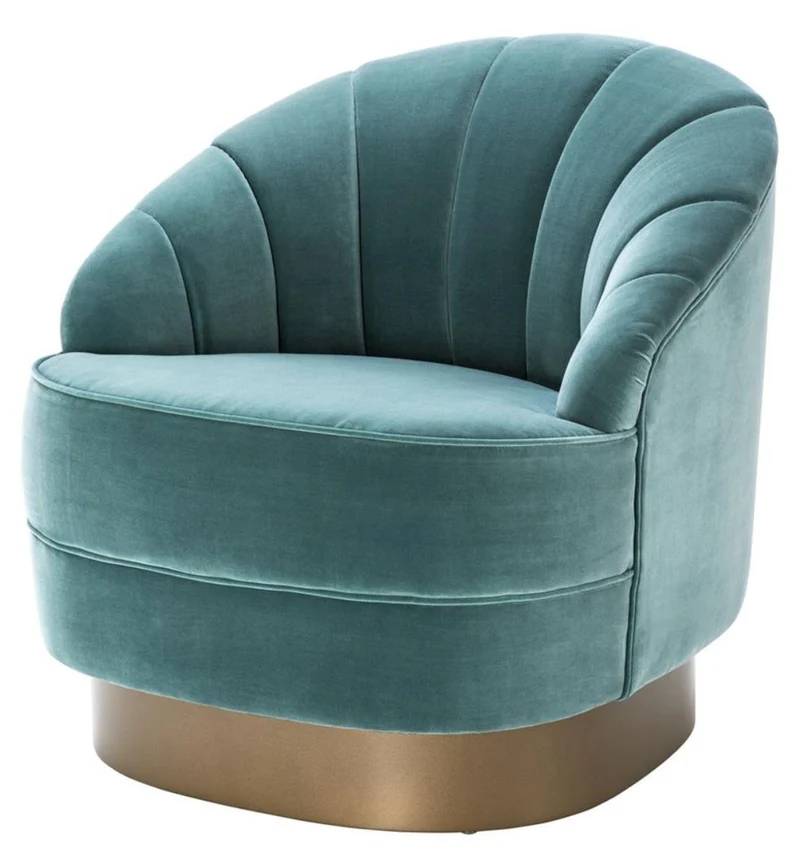 Casa Padrino Luxus Sessel Dunkeltürkis / Mattgold 77 x 80 x H. 78 cm - Hotel Möbel