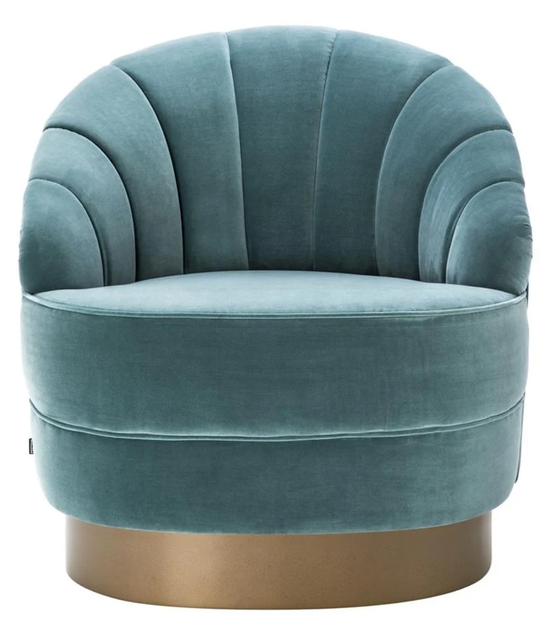 Casa Padrino Luxus Sessel Dunkeltürkis / Mattgold 77 x 80 x H. 78 cm - Hotel Möbel