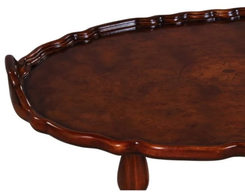 Casa Padrino Luxus Barock Teetisch / Beistelltisch mit 2 Tragegriffen Braun 66,5 x 44,5 x H. 55,2 cm - Barockmöbel