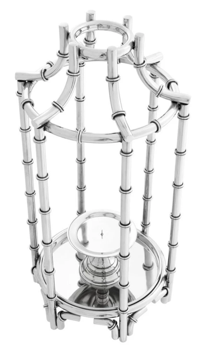 Casa Padrino Kerzenleuchter / Kerzenhalter Silber 30,5 x 30,5 x H. 60,5 cm - Luxus Hotel Restaurant Accessoires